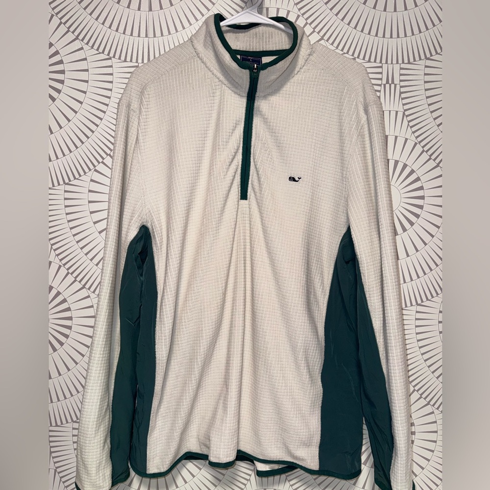 Vineyard Vines Mens 1/4 Zip Harbor Grid Fleece Pullover Sweater‎ Top Size Large
